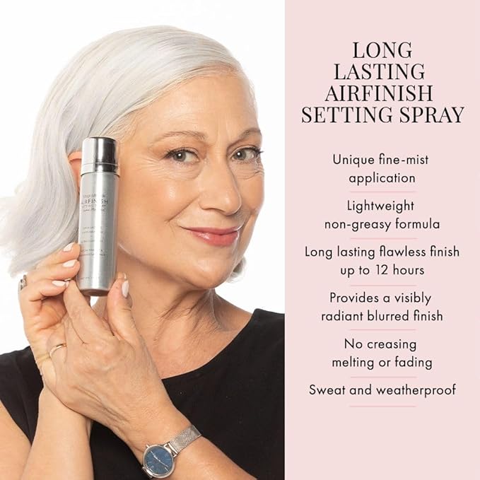 Jerome Alexander MagicMinerals AirFinish Setting Spray, Long-lasting Finishing Spray, Weightless-feel, Flawless, Matte Coverage-GlimoraGlow