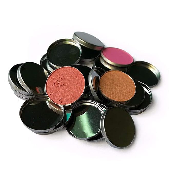 20 Pieces Empty Round Metal Tin Palette Pans Round Metal Pans Cosmetic Eyeshadow Pans for Eyeshadow Palette Magnetic Makeup Palette, 36mm Diameter 3.5mm Height-GlimoraGlow