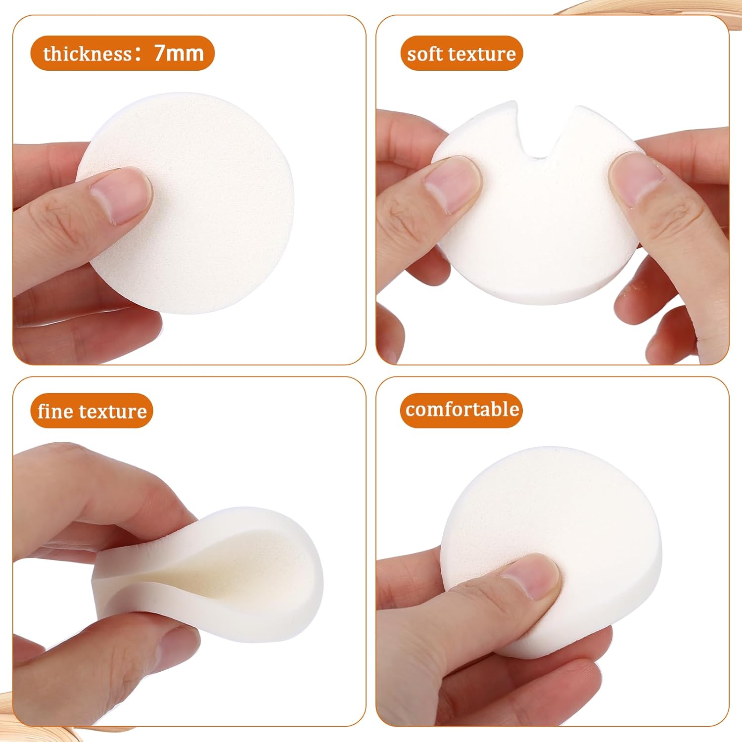 20Pcs White Makeup Sponge Round Make Up Facial Face Soft Sponge Cosmetic Puff Women Lady Beauty Makeup Foundation Powder Puff for All Skin Types Wet and Dry Dual Use-GlimoraGlow