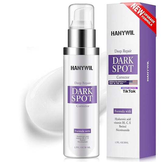 HANYWIL Dark Spot Remover for Face & Body Serum,Rapid Tone Repair Cream with Hyperpigmentation Treatment,Sun Spot, Age Spot & Melasma Remover,Dermatologist-Tested Brightening Retinol Serum (1.7 Fl Oz)-GlimoraGlow