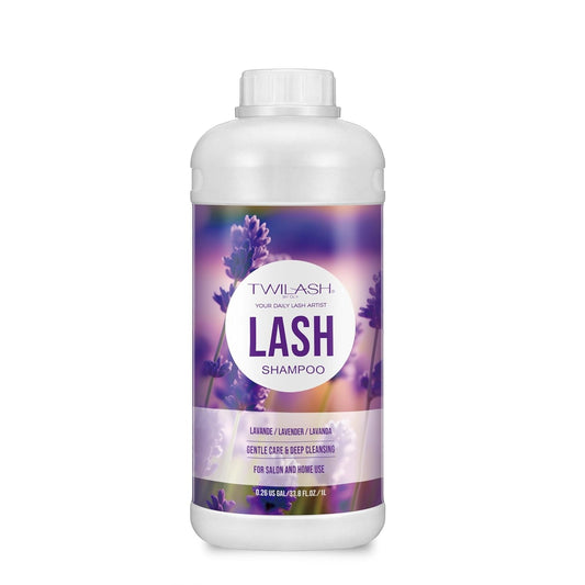Lash Shampoo Bulk, Eyelash Cleanser for Extensions 1 Liters, Safe Makeup Remover, Non-irritating or Burning Formula Eyelid Foaming Cleanser for Professional Salon and Home Use (Lavender-1L)-GlimoraGlow