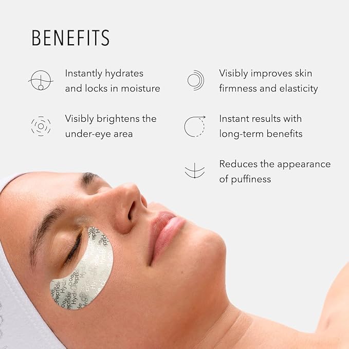 HydroPeptide PolyPeptide Collagel Eye Masks, Line-Lifting Hydrogel Under Eye Patch, Firmer Appearance & Hydration & Dark Circles, 8 Treatments-GlimoraGlow