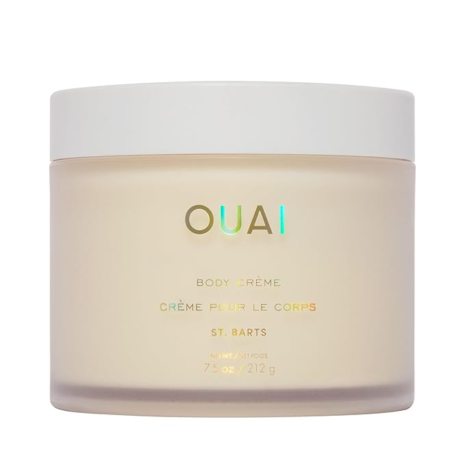 OUAI Body Cream, St. Barts - Hydrating Whipped Body Cream with Cupuaçu Butter, Coconut Oil and Squalane - Softens Skin and Delivers Healthy-Looking Glow - Sulfate-Free Skin Care (7.5 Oz)-GlimoraGlow