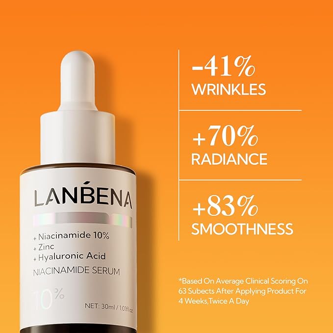 LANBENA Revolutionary Vitamin C Tablets Serum for Face, Illuminating Fcae Serum With Niacinamide, Brightening Anti-Aging Essence for Sensitive Skin, Non-Greasy, Reduces Dark Spots & Wrinkles (1.05 Oz)-GlimoraGlow