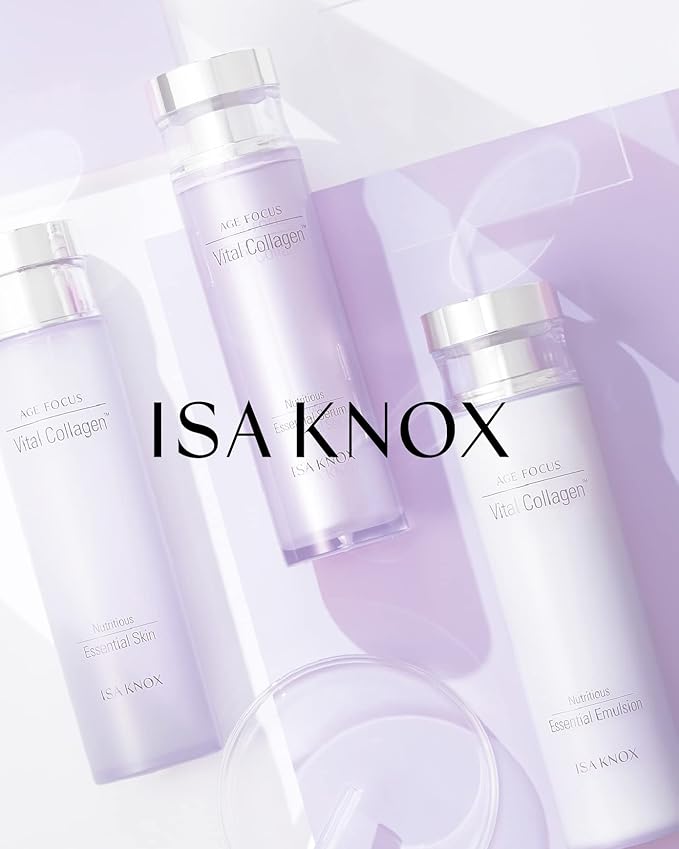 ISA KNOX AGE FOCUS VITAL COLLAGEN SKINCARE GIFT SET - Korean Luxury Premium High-end Skin Toner, Emulsion Lotion, Cream, Hydrolyzed Collagen, Vitamin B12, E, C, (370ml / 12.51 Fl Oz)-GlimoraGlow