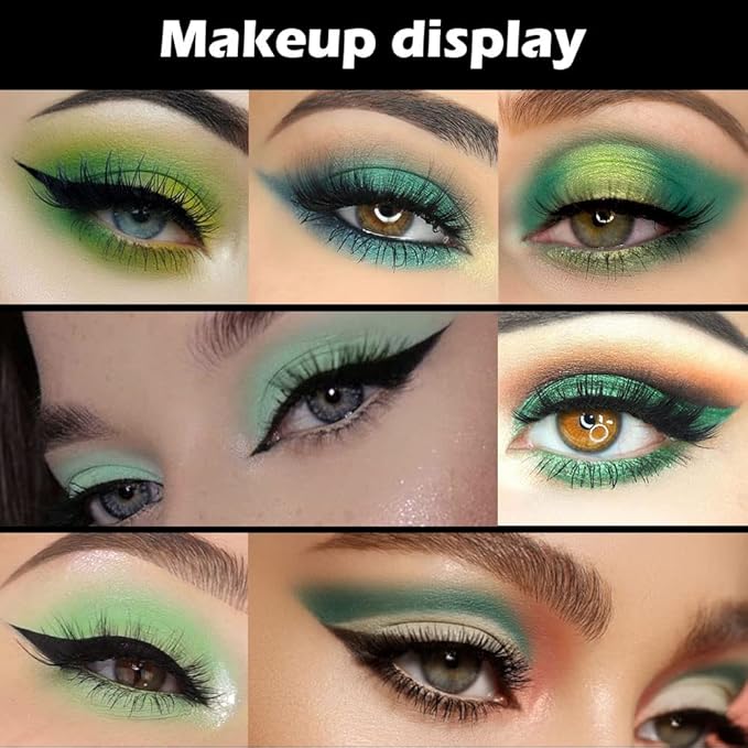 16 Colors Green Olive Matte Shimmer Eyeshadow Palette for Eye Makeup,High Pigmented White Gray Eye Shadow Primers Powder Palet de sombras de ojos-GlimoraGlow