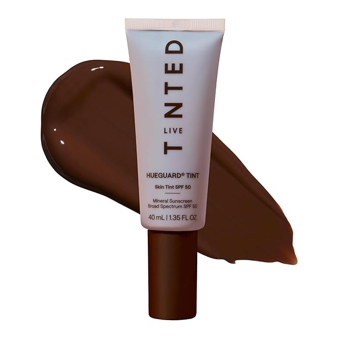 Live Tinted Hueguard Skin Tint SPF 50 - Tinted Mineral Sunscreen with Light-Medium Buildable Coverage With a Hydrating and Radiant Finish - Water and Sweat Resistant, 1.35 fl oz - Shade 01-GlimoraGlow