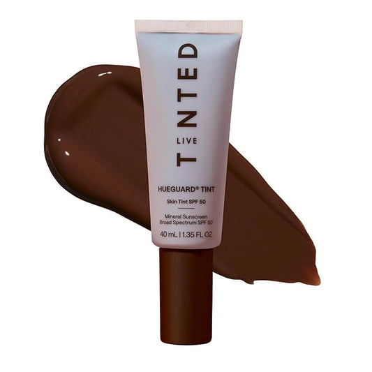 Live Tinted Hueguard Skin Tint SPF 50 - Tinted Mineral Sunscreen with Light-Medium Buildable Coverage With a Hydrating and Radiant Finish - Water and Sweat Resistant, 1.35 fl oz - Shade 01-GlimoraGlow