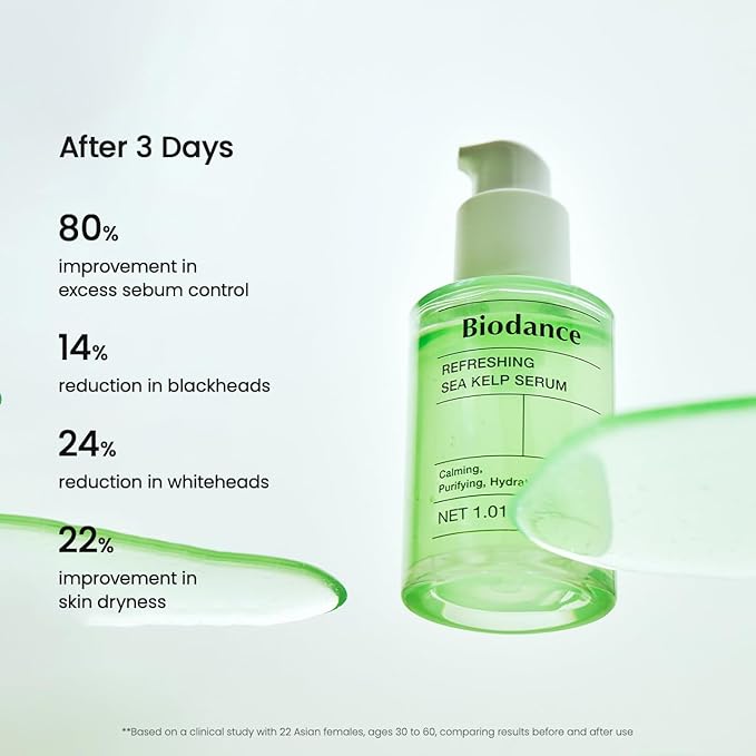BIODANCE Refreshing Sea Kelp Serum, Oil & Sebum Control, Calming Serum for Oily & Combination Skin, Korean Skincare | 1.01 fl.oz x 1 ea-GlimoraGlow