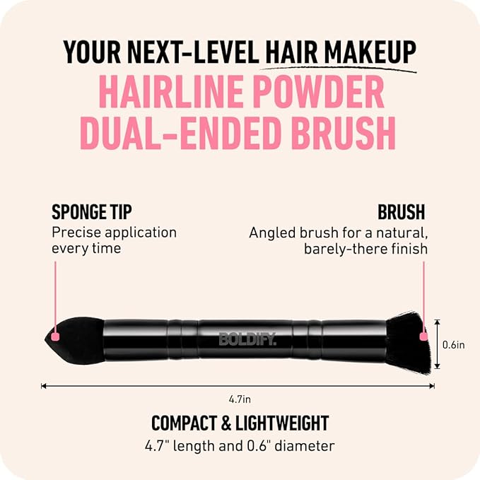 BOLDIFY Dual-Ended Hairline Powder Brush - Precision Makeup Brush Set with Sponge Tip for Seamless Blending - Ideal as a Concealer Brush, Hair Contour Brush, and Root Touch Up-GlimoraGlow