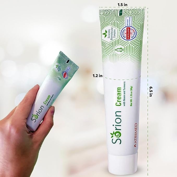 Sorion Cream - Herbal Moisturizer for Dry, Itchy, Flaky Skin with Coconut Oil, Neem, Turmeric and Pala Indigo Plant Skincare-GlimoraGlow