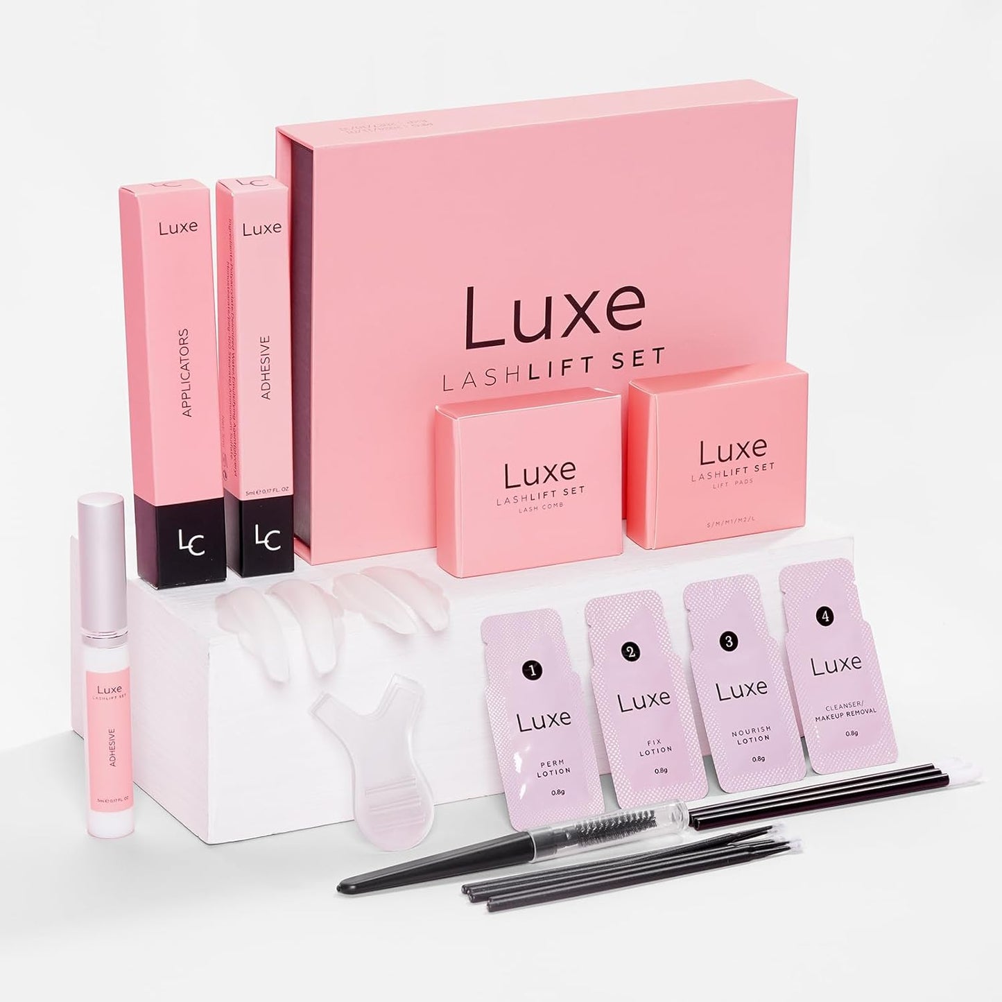 Luxe Cosmetics - Lash Lift Kit - Complete Set for Eyelash Lifting - New Pro Version - Easy to Apply and Long Lasting Finish - Professional Results up to 8 Weeks-GlimoraGlow