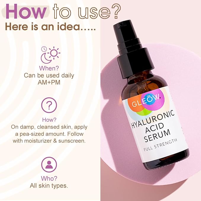 New 2024 Pure Hyaluronic Acid Serum for Face - Hydrating Serum for Women - Hyaluronic Acid Pure Face Serum for Women - Face Serum for Dry Skin with Dark Spots 2oz-GlimoraGlow