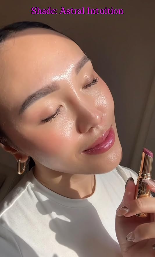 ieró Beauty Moonkissed Luminous PH Tinted Lip Balm w/Shea Butter & Vitamin E, Lip Care Moisturizer, Lip Plumper for Soft & Supple Lips, Paraben Free, Vegan, Sheer Berry w/Blue-Violet Shimmer-GlimoraGlow