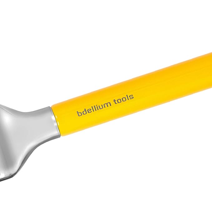 Bdellium Tools Professional Makeup Brush - Studio Series 971 Large Slanted Double Dome Blender - With Soft Synthetic Fibers, For Quick & Easy Application and Blending (Yellow, 1pc)-GlimoraGlow