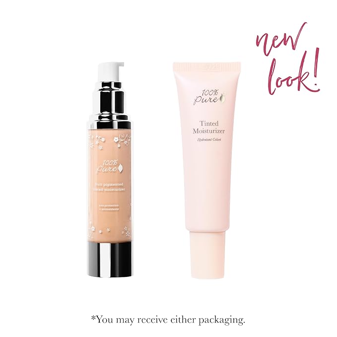 100% PURE Tinted Moisturizer Anti-Aging Face Makeup - Fruit Pigmented Alpine Rose Light to Medium Coverage & Dewy Glow - Lightweight Foundation Fair Skin w/Pink Undertone - Vegan - 1.7 Fl Oz-GlimoraGlow