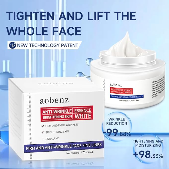 SINPIN aobenz Anti Aging Moisturizer Face Cream for Women & Men - Night Cream for Face & Neck | All Skin Types | Niacinamide + Hyaluronic Acid | Firming, Tightening, Anti Wrinkle, 1.76FL (2PCS)-GlimoraGlow