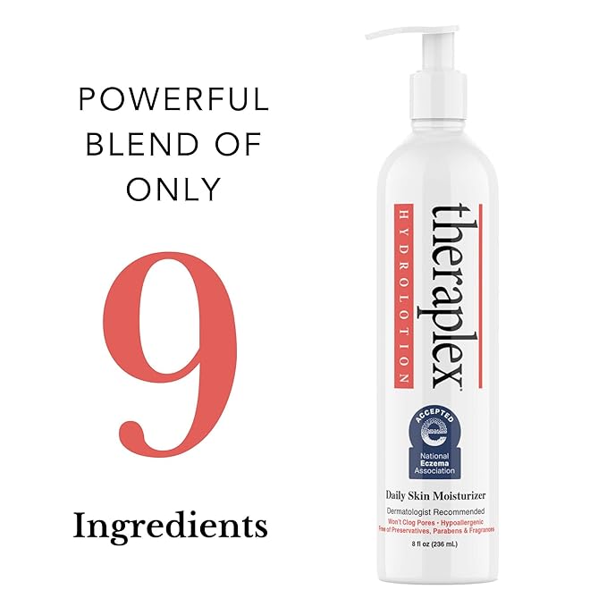 Theraplex Hydrolotion - Dermatologist-Recommended Eczema Lotion, Best Lotion for Severely Dry Skin, Body Lotion without Chemicals, Hypoallergenic, 24-Hour Hydration for Sensitive Skin 2 Pack-GlimoraGlow