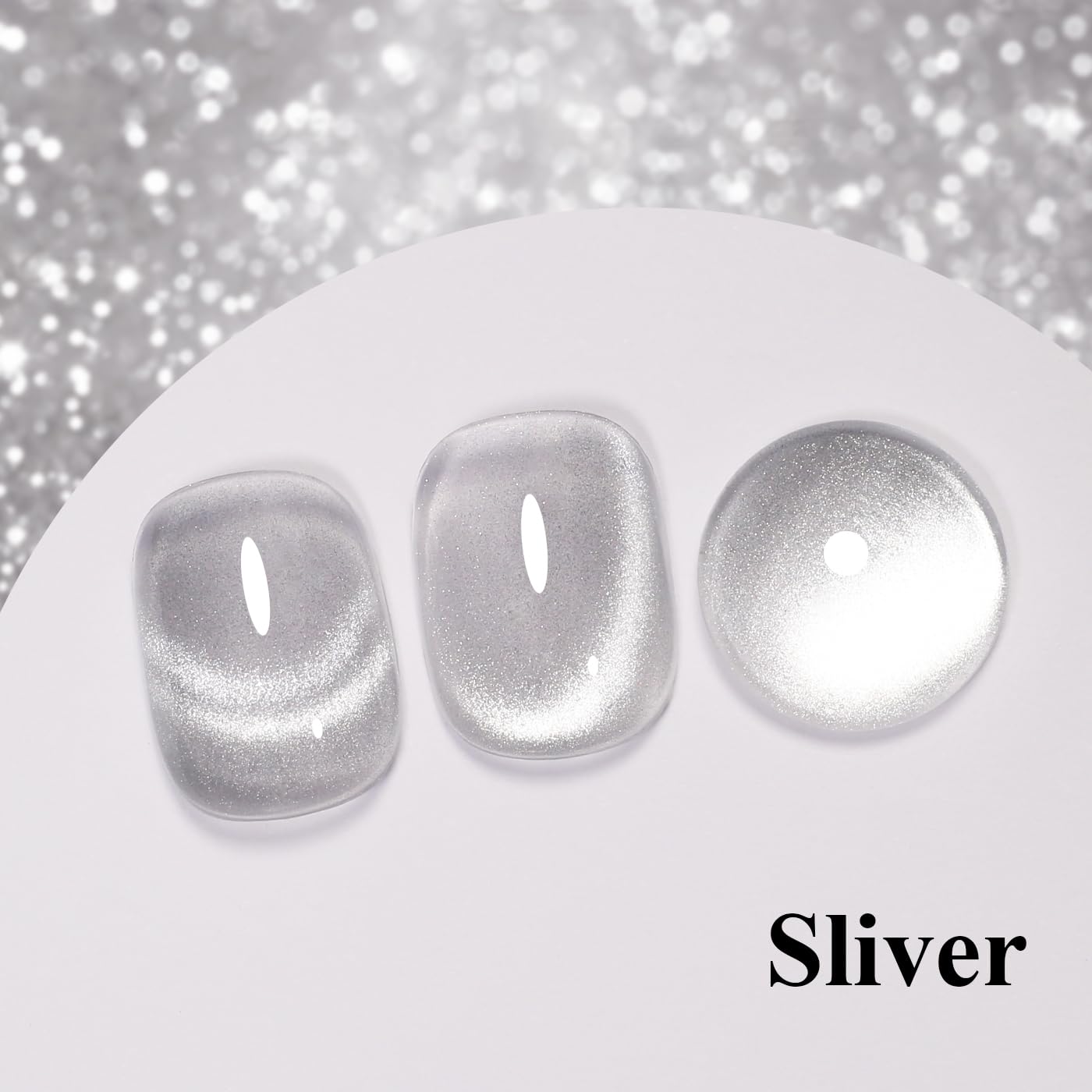 Imtiti Cat Eye Gel Nail Polish, Sliver Holographic Magnetic Crystal Nail Gel Polish With Magnet Glittery Galaxy Spring Summer Kit Soak Off UV Led 10ML-GlimoraGlow