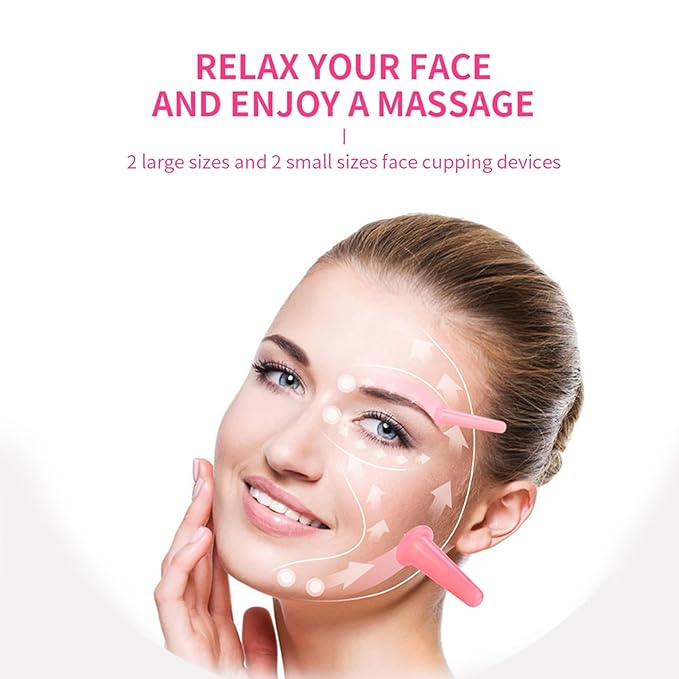 14PCS Facial Cupping for Massage - Face Cupping Set, Vacuum Suction Cups for Neck Body Beauty Anti Cellulite Cup Therapy and Cellulite Massager-GlimoraGlow