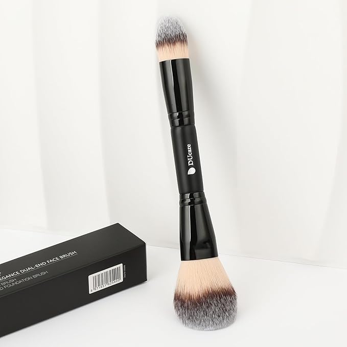 DUcare Powder Brush Foundation Brushes Double Ended Blush Setting Brush for Rounded Taperd Liquid, Cream, Powder,Blending, Buffing-GlimoraGlow