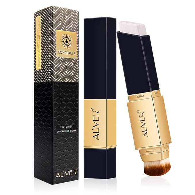 2 IN 1 Design Foundation & Brush, Face Makeup Foundation, Portable Makeup Concealers, Color Changing Foundation, Concealer Cover Concealer-GlimoraGlow