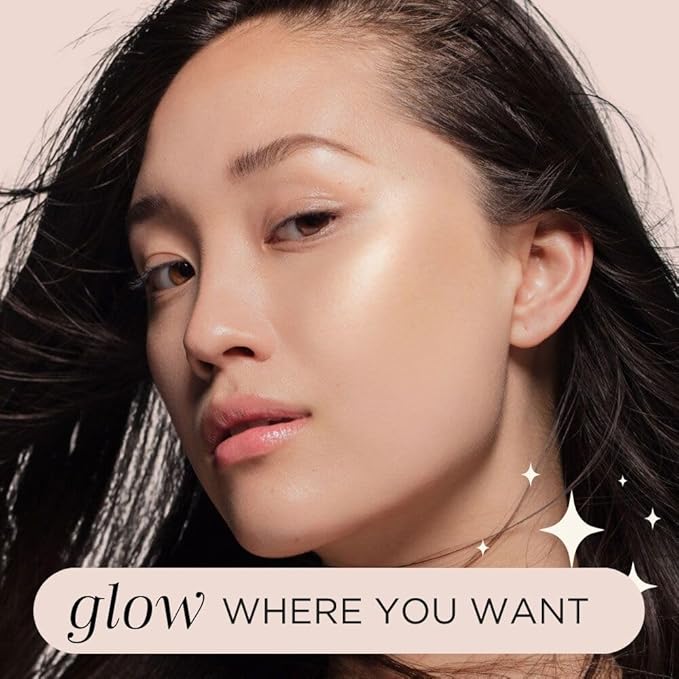 HALEYS Fan Brush VEGAN+CRUELTY-FREE, Sustainable Wood, Vegan Bristles for Airbrushed Finish, For highlighter application, Streak-free, Perfect Blending, Blurs, Smooths with Control-GlimoraGlow