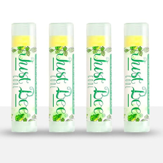 100% Natural Beeswax Lip Balm with Organic Oils (Cool Peppermint, 4 pack)-GlimoraGlow