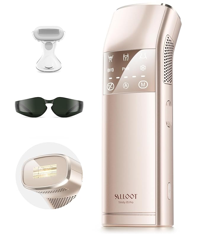 IPL Laser Hair Removal for Women and Men, 2 Lights, 2℃, 16.6 cm² Sapphire Ice Cooling for Sensitive Skin, 4-Pulse Mode for Ingrown Hair, Bikini, Face, Body Permanent Epilator Home Hair Removal Device-GlimoraGlow