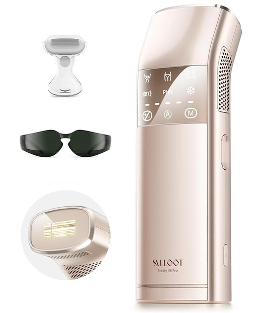 IPL Laser Hair Removal for Women and Men, 2 Lights, 2℃, 16.6 cm² Sapphire Ice Cooling for Sensitive Skin, 4-Pulse Mode for Ingrown Hair, Bikini, Face, Body Permanent Epilator Home Hair Removal Device-GlimoraGlow