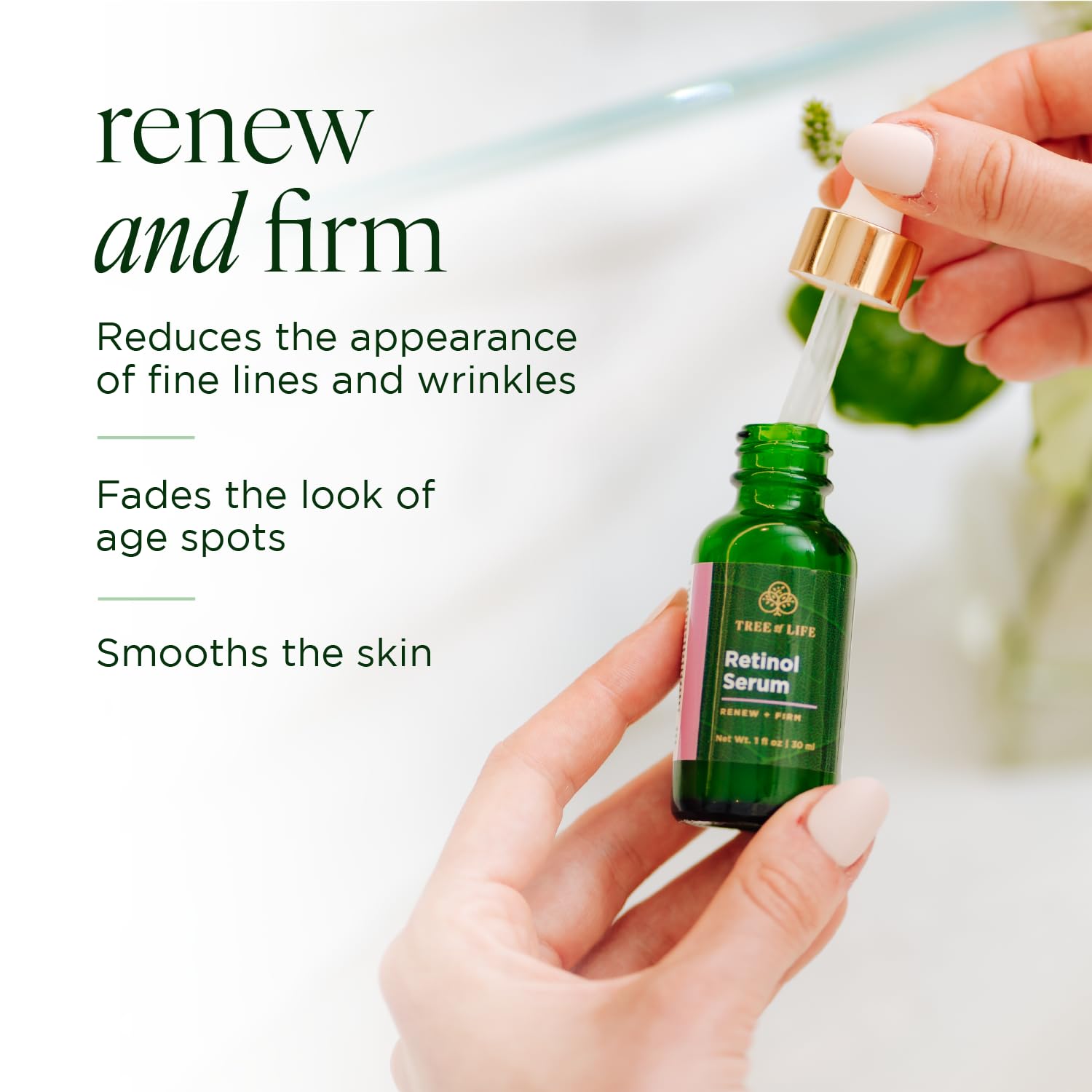 Tree of Life Beauty Retinol Serum, Skin Smoothing Face Oil for Dark and Age Spots and Fine Lines, Facial Serums for Dry and Sensitive Skin Care with Hyaluronic Acid for Soft Skin, 2 Fl Oz (pack of 2)-GlimoraGlow