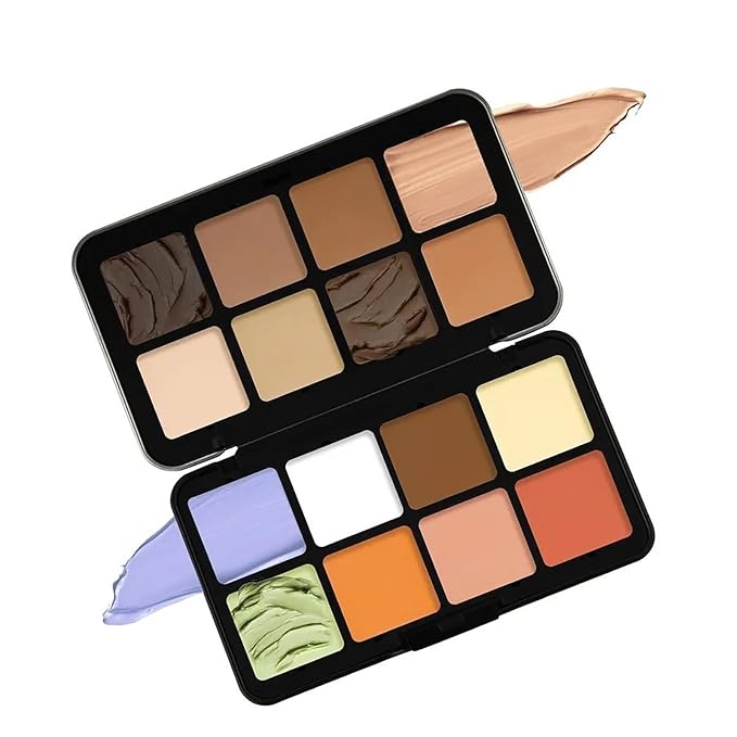16 Color Corrector Concealer Foundation Palette Cream Set, Orange Green Peach Color Correcting Camouflage Makeup Cream Contour Palette with 11Pcs Makeup Brush Kit for Dark Circles Dark Spots-GlimoraGlow