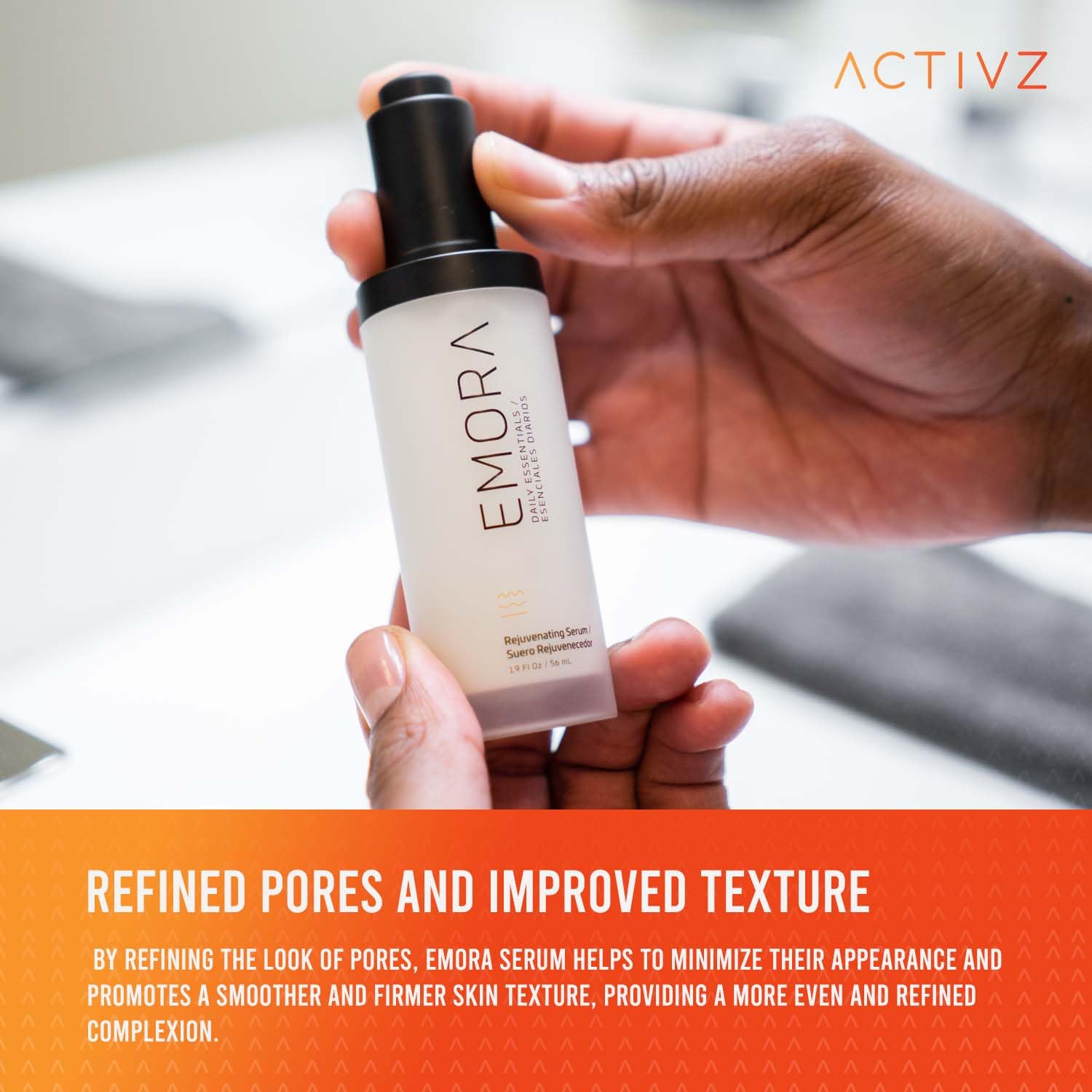 ACTIVZ Emora Rejuvenating Serum - Nourishes, Tones, Renews Skin with Saccharomyces Ferment, Rosa Canina, Niacinamide, Green Tea, and Vitamin E - 56ml-GlimoraGlow