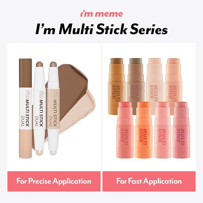I'm Meme Highlighter Stick for Face - I'm Multi-stick | Daily Use, Buildable, Portable, Easy Blending Matte Finish, 001 Champagne Gold, 0.25 Oz-GlimoraGlow