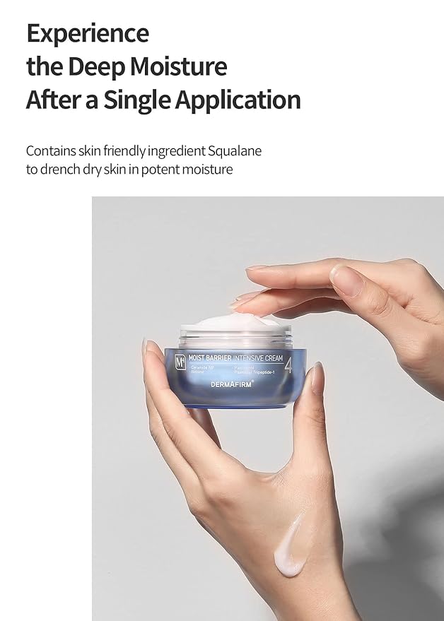 Dermafirm Moist Barrier Intensive Moisturizer Face Cream M4 | Korean Face Moisturizer Face Lotion for Hydration & Nourishment w/Ceramide, Peptide & Collagen | No Animal Trials No Paraben 1.69 fl oz-GlimoraGlow