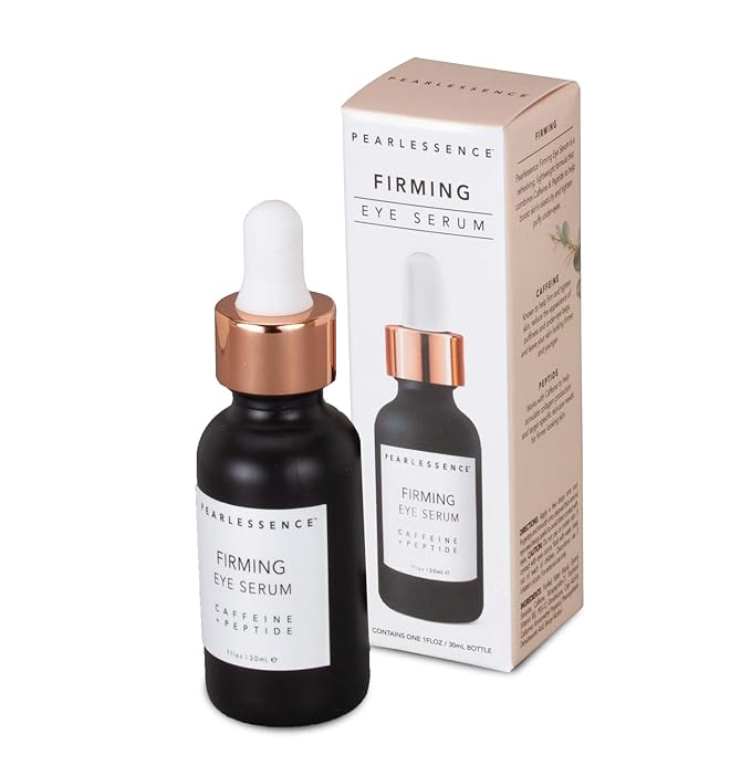 Pearlessence Firming Eye Serum with Caffeine + Peptide – Rejuvenates Puffy Eyes & Reduces Under Eye Bags | Made in USA & Cruelty Free (1oz)-GlimoraGlow