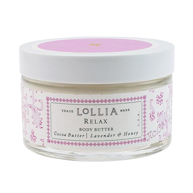 LOLLIA Relax Body Butter, 5.5 oz. - Lavender & Honey Fragrance - Shea Butter & Cocoa Butter, Body Lotion for Women, Hydrating & Smooth Body Moisturizer-GlimoraGlow
