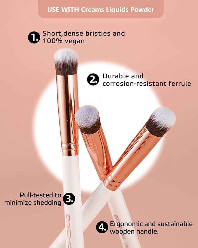 Eyeshadow Primer Brush Concealer Brush Crease Brush Eyeshadow Makeup Brush - Ivory-GlimoraGlow