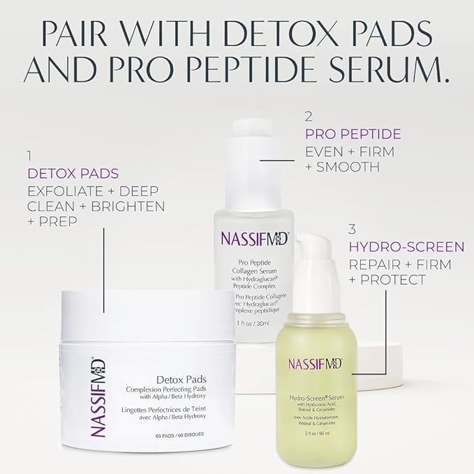 NassifMD Hydro-Screen Hydrating Serum with Hyaluronic Acid & Ceramides – Lightweight, Fast-Absorbing Formula for Smooth, Plump, Moisturized Skin – Ideal for Dry or Sensitive Skin-GlimoraGlow