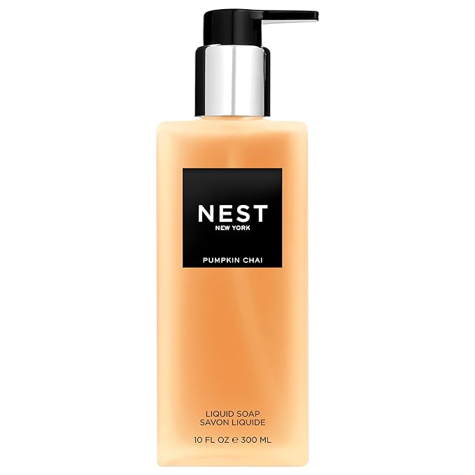 NEST New York Liquid Soap, Pumpkin Chai - 10 fl oz - Cleanses & Nourishes Skin - Approx. 300 Pumps Per Bottle - Gluten Free & Cruelty Free-GlimoraGlow