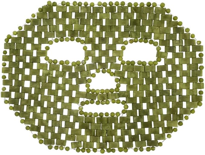 Jade Facial Mask,Natural Stone Jade Sleep Mask,Anti-Aging Jade Eye Mask Massage Tools for Puffy Eyes Dark Circles-GlimoraGlow