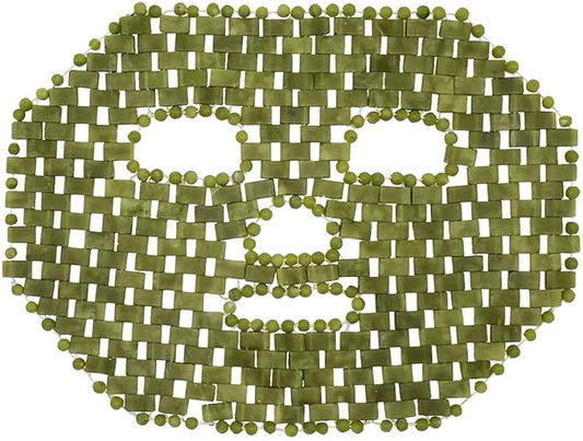 Jade Facial Mask,Natural Stone Jade Sleep Mask,Anti-Aging Jade Eye Mask Massage Tools for Puffy Eyes Dark Circles-GlimoraGlow