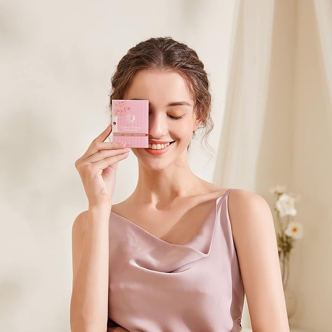 Makeup Mirror with Facial Oil Blotting Paper Sheets – 100 Counts, Silver Compact Folding Cosmetic Travel Mirror Pack (Rose)-GlimoraGlow