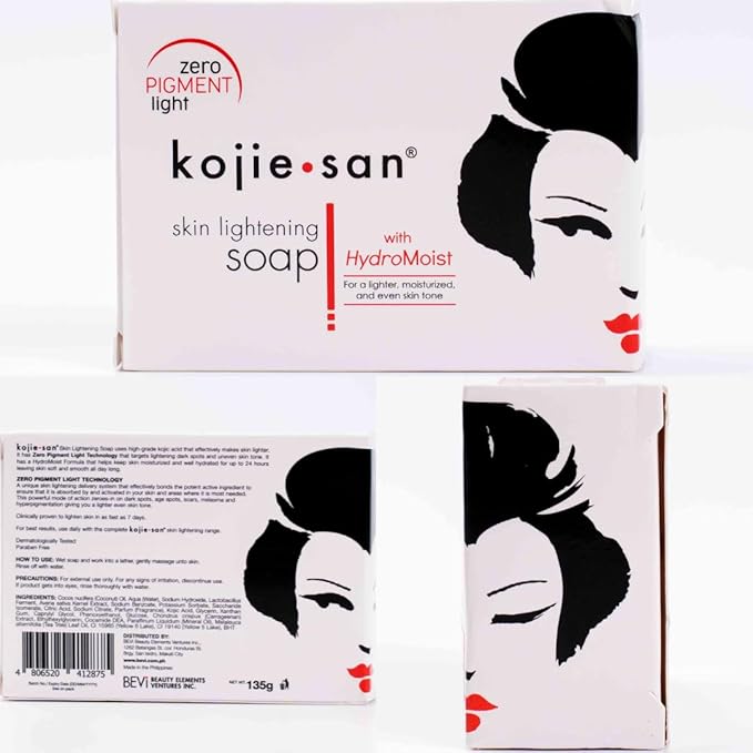 Kojie San Face & Body Skin Brightening Shower 9pc Set - the Original Kojic Acid Soap that Helps Reduce Dark Spots 6 x 135g Bars, Soap Dish and Facial Cleansing Brush…-GlimoraGlow