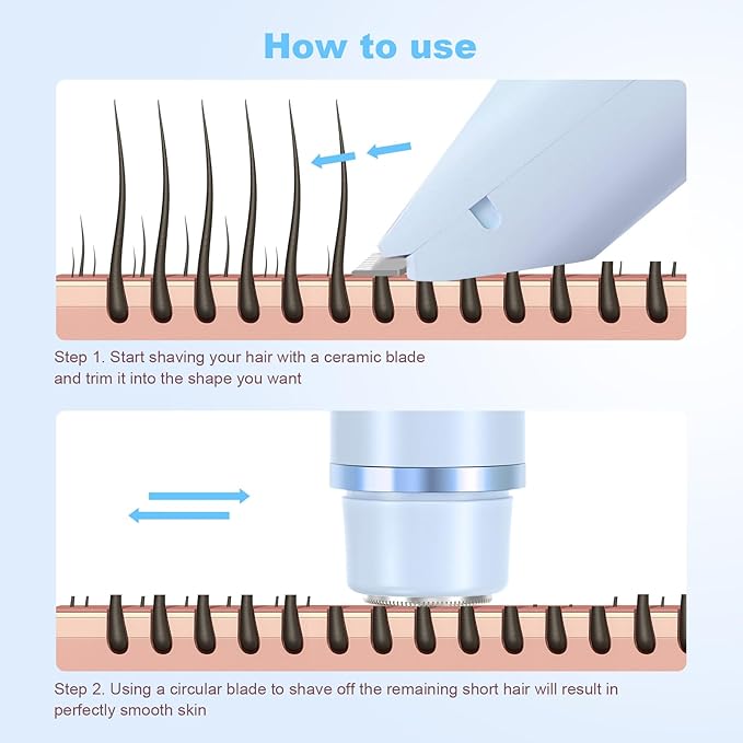 2025 New Bikini Trimmer for Women,Dermave Bikini Shaver,2-in-1 Electric Razors for Women(Blue)-GlimoraGlow