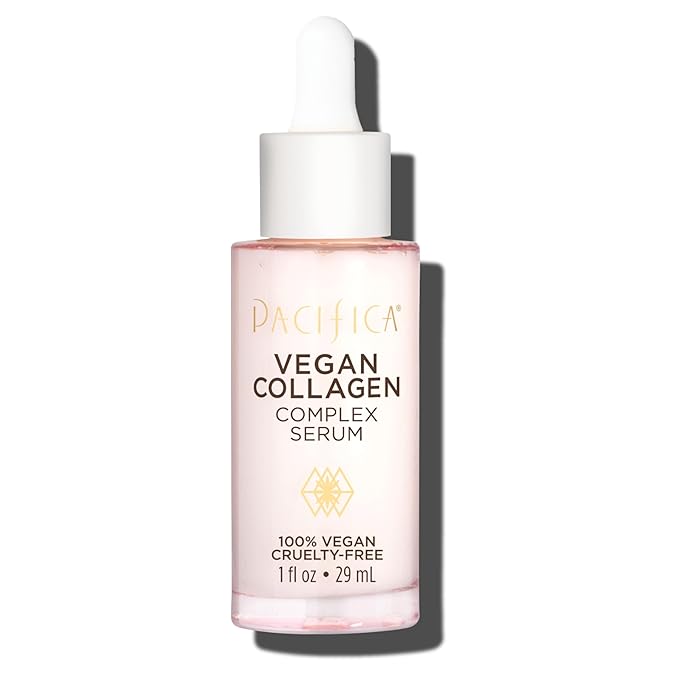 Pacifica Vegan Collagen Complex Face Serum Anti Aging Hydrating Serum w/Hyaluronic Acid for Plumping & Firming Collagen Boosting Facial Serum for Fine Lines & Wrinkles Clean Dermatologist Tested-GlimoraGlow