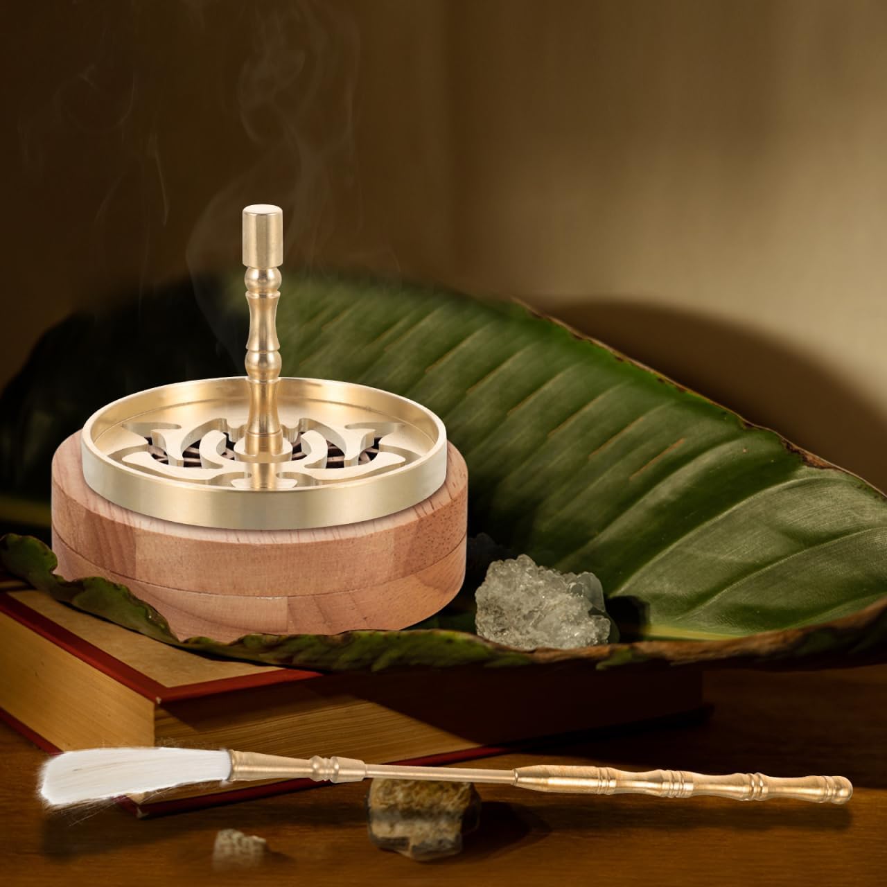 Incense Burner Kit 5pcs - Incense Cone Molds, Press, Shovel, Brush - Brass Chinese Incense Burner Kit Incense Making Kit for Yoga Meditation DIY Home Fragrance-GlimoraGlow