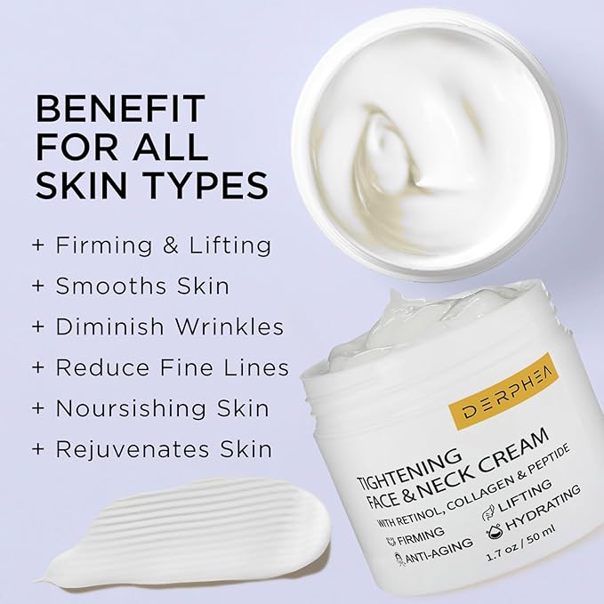 Neck Tightening Cream, Neck Firming Cream For Tightening and Firming, Fine lines, Loose & Sagging On Face, Decollete & Other Skin Areas - 1.7 OZ-GlimoraGlow