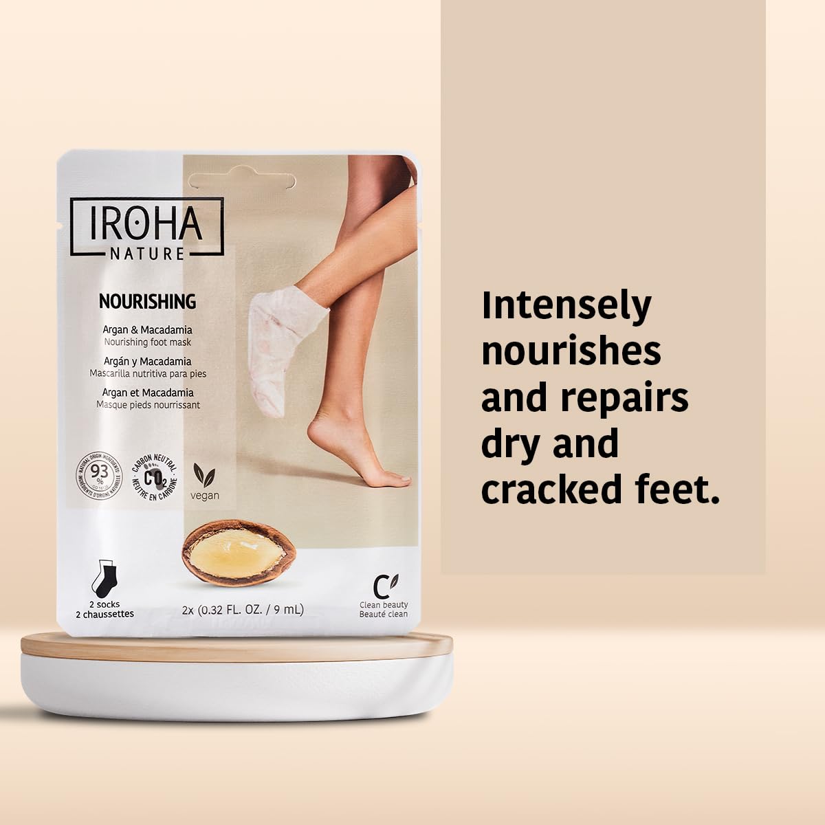 IROHA NATURE Nourishing Foot Mask Socks with Argan & Macadamia Oil | 15 Pairs | Intensive Treatment for Dry & Dehydrated Feet | Flash Effect | Natural & 100% Vegan-GlimoraGlow