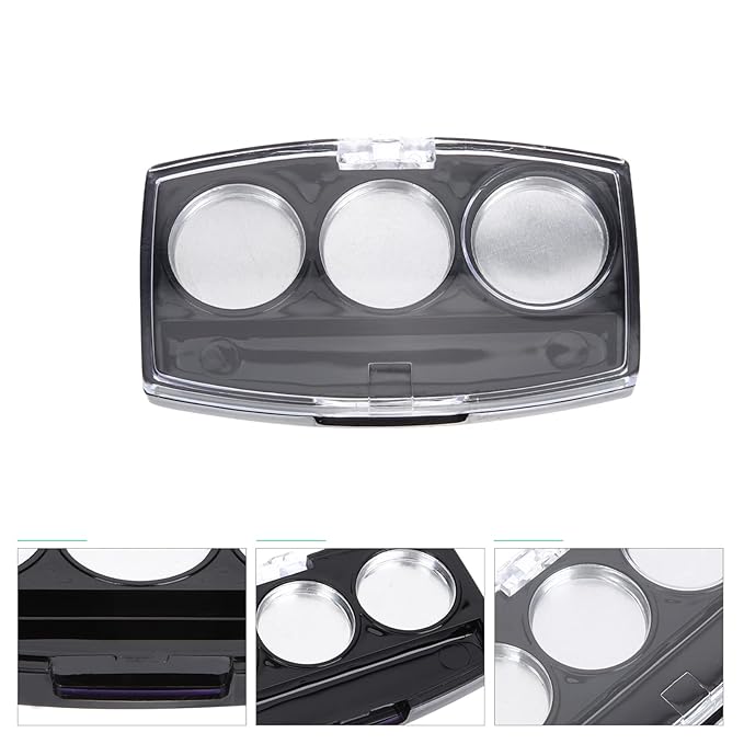 10Pcs Empty Magnetic Eyeshadow Palette Empty Eyeshadow Pans Containers Eyeshadow Palettes 3 Grids Makeup Pans Cosmetic Pans Eyeshadow Makeup Containers for Women Girls-GlimoraGlow